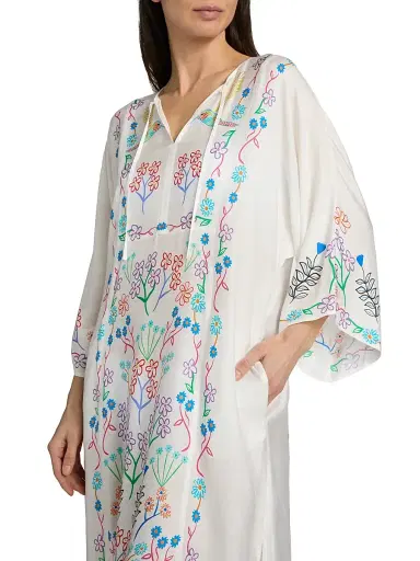 Johnny Was Women's x Ashley Percival Averi Floral Caftan - Elettra Morning - Size Large | Thumbnail 5