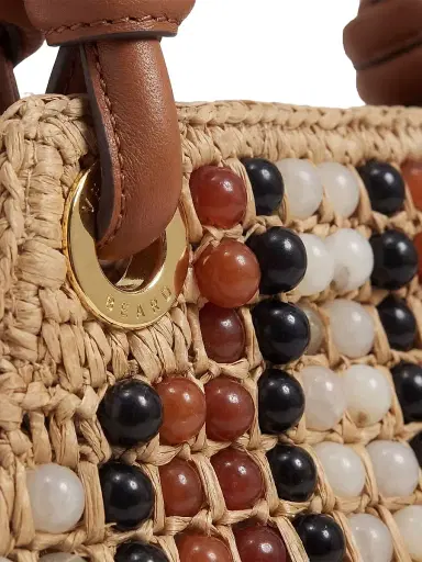 Veronica Beard Women's Small Beaded Raffia Slouch Top Handle Bag | Thumbnail 2