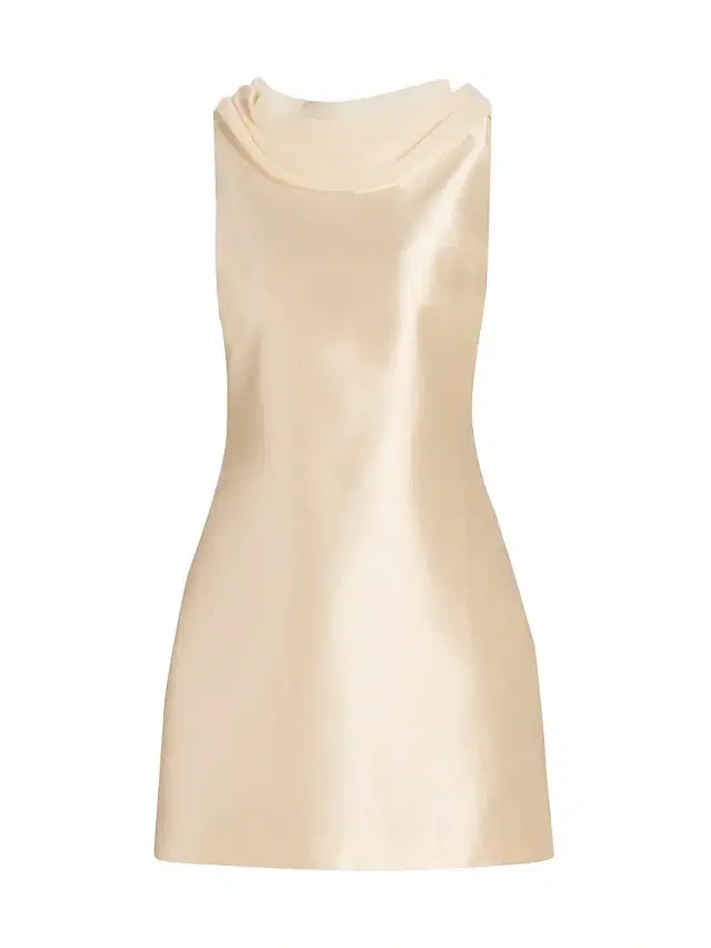 Reformation Women's Ecru Metallic Cowl Minidress - Butter