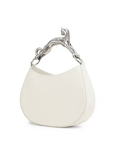 Lanvin Women's Cat Handle Leather Hobo Bag - Chalk | Thumbnail 3 Lanvin Women's Cat Handle Leather Hobo Bag - Chalk | Thumbnail 3