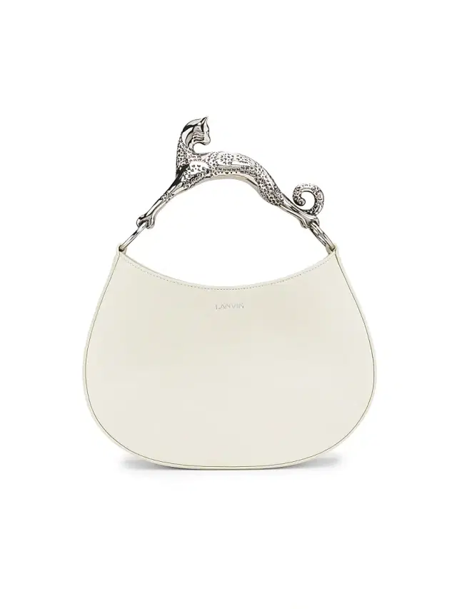 Lanvin Women's Cat Handle Leather Hobo Bag - Chalk