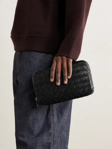 Bottega Veneta Intrecciato Leather Pouch - Men | Thumbnail 2 Bottega Veneta Intrecciato Leather Pouch - Men | Thumbnail 2