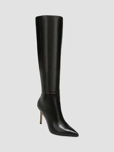 Veronica Beard Women's Lisa Leather High-Heel Boots - Black - Size 9 | Thumbnail 2