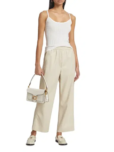 Leset Women's Pointelle-Knit Classic Tank - White | Thumbnail 2