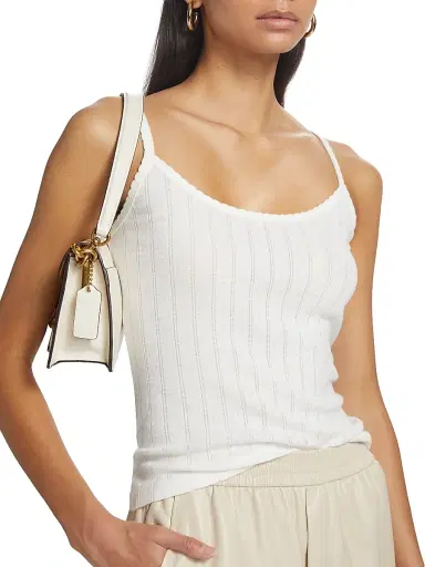 Leset Women's Pointelle-Knit Classic Tank - White | Thumbnail 6