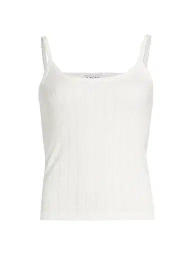 Leset Women's Pointelle-Knit Classic Tank - White | Thumbnail 1
