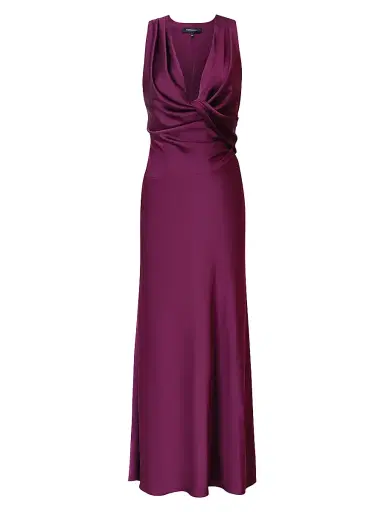 BCBGMAXAZRIA Women's Cowlneck Satin Gown - Port | Thumbnail 1 BCBGMAXAZRIA Women's Cowlneck Satin Gown - Port | Thumbnail 1