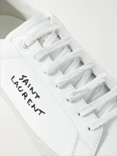 Saint Laurent SL/06 Court Classic Logo-Embroidered Leather Sneakers - Men | Thumbnail 5
