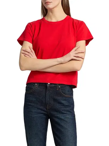 Leset Women's Margo Cotton T-Shirt - Lipstick | Thumbnail 3 Leset Women's Margo Cotton T-Shirt - Lipstick | Thumbnail 3