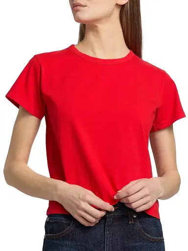 Leset Women's Margo Cotton T-Shirt - Lipstick | Thumbnail 6 Leset Women's Margo Cotton T-Shirt - Lipstick | Thumbnail 6