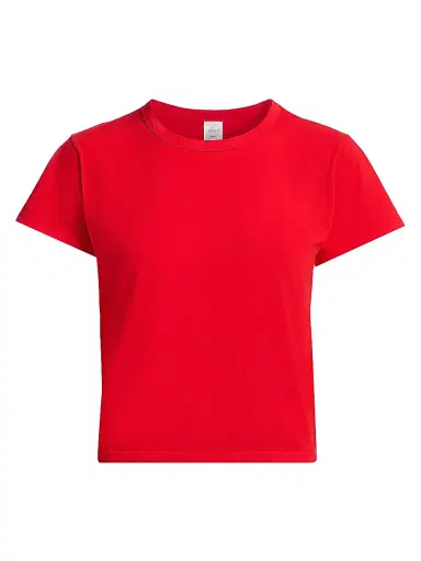 Leset Women's Margo Cotton T-Shirt - Lipstick | Thumbnail 1 Leset Women's Margo Cotton T-Shirt - Lipstick | Thumbnail 1