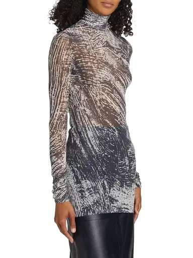 Proenza Schouler Women's Rio Stretch Tulle Turtleneck Top - Concrete | Thumbnail 4 Proenza Schouler Women's Rio Stretch Tulle Turtleneck Top - Concrete | Thumbnail 4