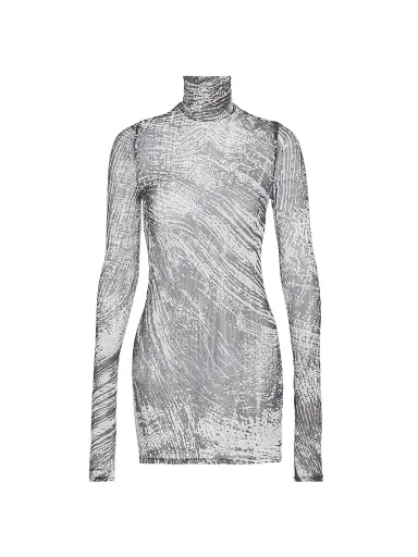 Proenza Schouler Women's Rio Stretch Tulle Turtleneck Top - Concrete | Thumbnail 1 Proenza Schouler Women's Rio Stretch Tulle Turtleneck Top - Concrete | Thumbnail 1