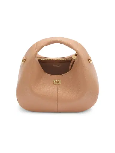 Ganni Women's Mini Logo Grained Hobo Bag | Thumbnail 3 Ganni Women's Mini Logo Grained Hobo Bag | Thumbnail 3