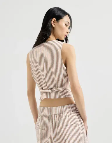 Brunello Cucinelli Striped seersucker vest | Thumbnail 2
