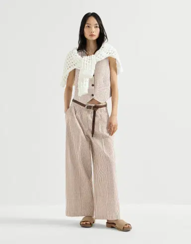 Brunello Cucinelli Striped seersucker vest | Thumbnail 5