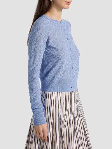 Lela Rose Women's Pointelle-Knit Cardigan | Thumbnail 4 Lela Rose Women's Pointelle-Knit Cardigan | Thumbnail 4