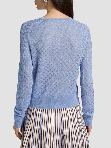 Lela Rose Women's Pointelle-Knit Cardigan | Thumbnail 5 Lela Rose Women's Pointelle-Knit Cardigan | Thumbnail 5