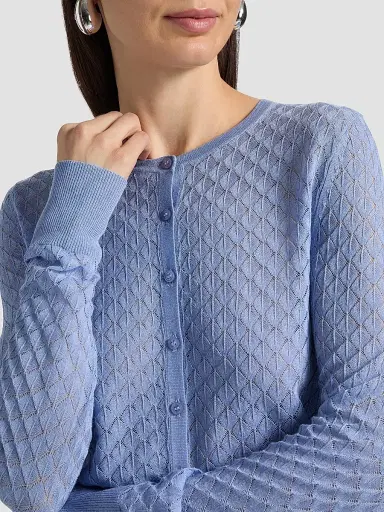 Lela Rose Women's Pointelle-Knit Cardigan | Thumbnail 6 Lela Rose Women's Pointelle-Knit Cardigan | Thumbnail 6