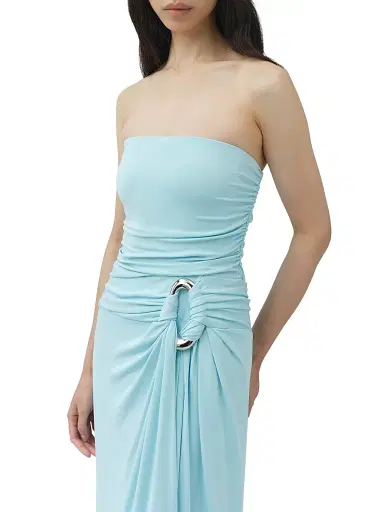 Simkhai Women's Emma Ruched Bustier Gown - Pool - Size 2 | Thumbnail 5 Simkhai Women's Emma Ruched Bustier Gown - Pool - Size 2 | Thumbnail 5
