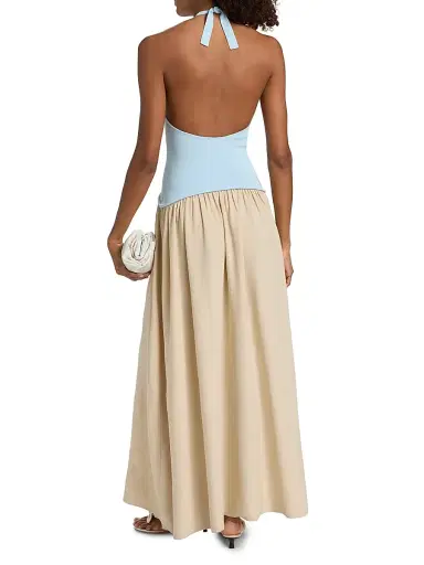 Solid & Striped Women's The Jordan Halter Colorblocked Maxi Dress - Seabreeze Dune | Thumbnail 5