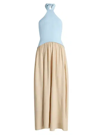 Solid & Striped Women's The Jordan Halter Colorblocked Maxi Dress - Seabreeze Dune | Thumbnail 1