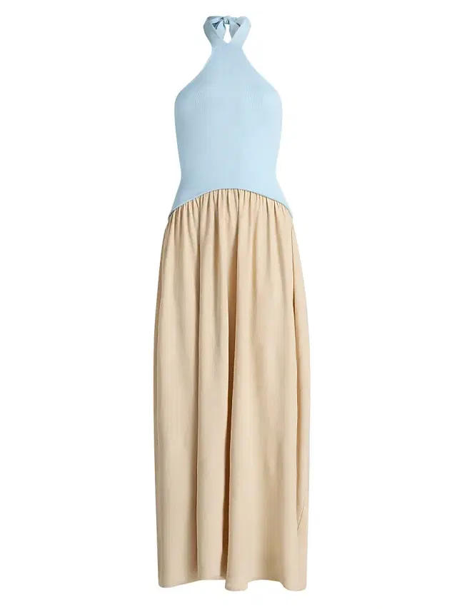 Solid & Striped Women's The Jordan Halter Colorblocked Maxi Dress - Seabreeze Dune