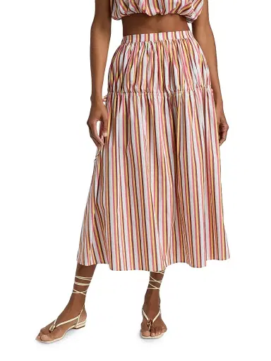 Solid & Striped Women's The Ivy Drop-Waist Stripe Midi-Skirt - Symi Stripe - Size Small | Thumbnail 3 Solid & Striped Women's The Ivy Drop-Waist Stripe Midi-Skirt - Symi Stripe - Size Small | Thumbnail 3