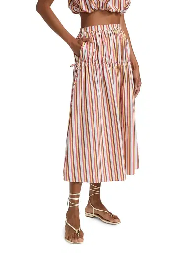 Solid & Striped Women's The Ivy Drop-Waist Stripe Midi-Skirt - Symi Stripe - Size Small | Thumbnail 4 Solid & Striped Women's The Ivy Drop-Waist Stripe Midi-Skirt - Symi Stripe - Size Small | Thumbnail 4