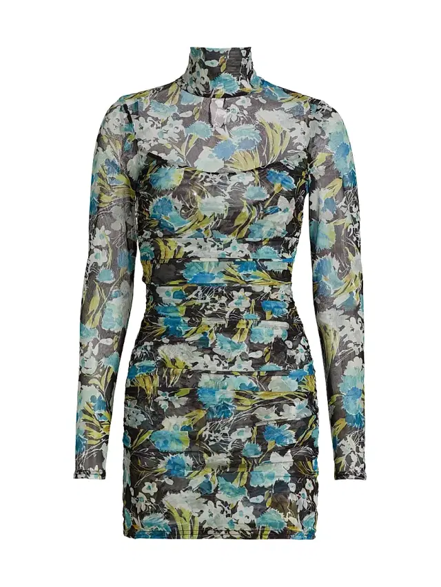 Cinq à Sept Women's Tossed Floral Harper Dress - Obsidian Multi