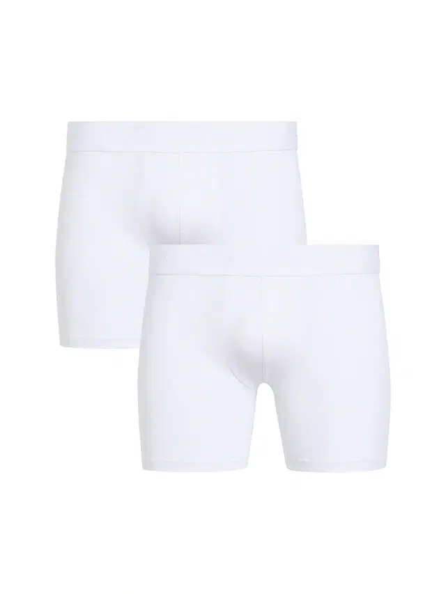 Men's Premier 2-Pack Stretch-Cotton Boxer Brief Set - White