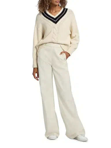 Nili Lotan Women's Reed Cotton Sailor Pants - Stone - Size 12 | Thumbnail 2 Nili Lotan Women's Reed Cotton Sailor Pants - Stone - Size 12 | Thumbnail 2