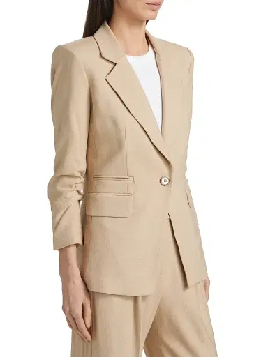 Veronica Beard Women's Battista Single-Breasted Dickey Jacket - Stone Khaki | Thumbnail 4