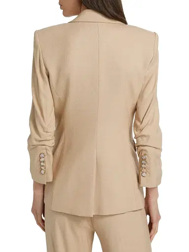 Veronica Beard Women's Battista Single-Breasted Dickey Jacket - Stone Khaki | Thumbnail 5