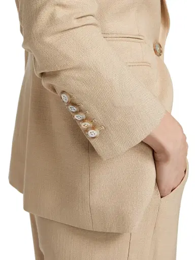 Veronica Beard Women's Battista Single-Breasted Dickey Jacket - Stone Khaki | Thumbnail 6