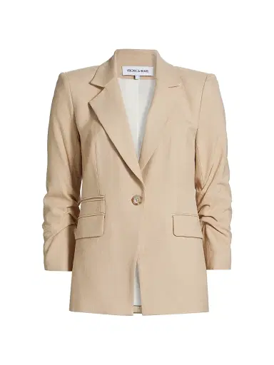 Veronica Beard Women's Battista Single-Breasted Dickey Jacket - Stone Khaki | Thumbnail 1