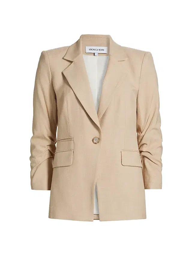 Women's Battista Single-Breasted Dickey Jacket - Stone Khaki