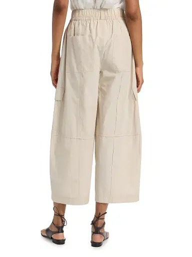 DEREK LAM 10 CROSBY Women's Ruth Cotton Poplin Wide-Leg Crop Cargo Pants | Thumbnail 5