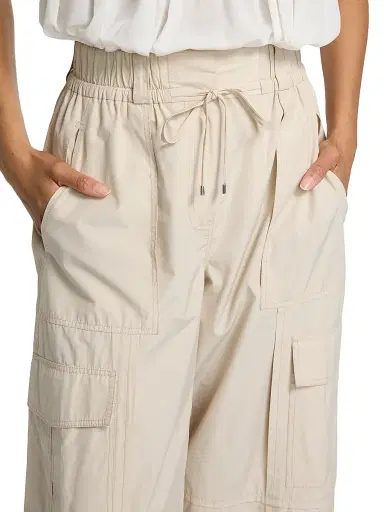 DEREK LAM 10 CROSBY Women's Ruth Cotton Poplin Wide-Leg Crop Cargo Pants | Thumbnail 6
