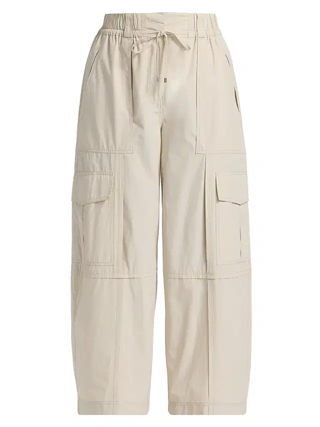 Derek Lam 10 Crosby Women's Ruth Cotton Poplin Wide-Leg Crop Cargo Pants - Oyster Gray