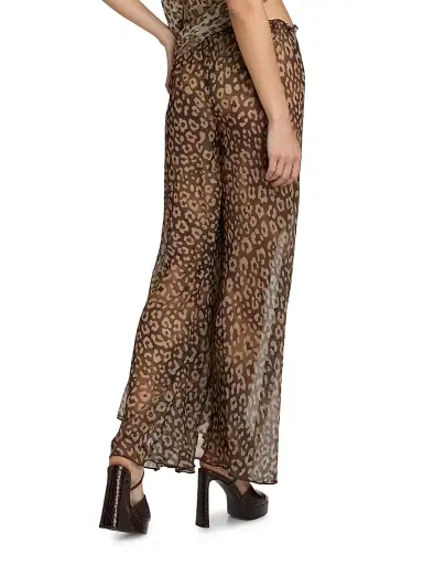 Ramy Brook Women's Alayna Leopard Print Cover-Up Pants - Dark Leopard - Size Large | Thumbnail 4
