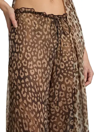 Ramy Brook Women's Alayna Leopard Print Cover-Up Pants - Dark Leopard - Size Large | Thumbnail 5