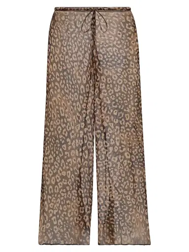 Ramy Brook Women's Alayna Leopard Print Cover-Up Pants - Dark Leopard - Size Large | Thumbnail 1