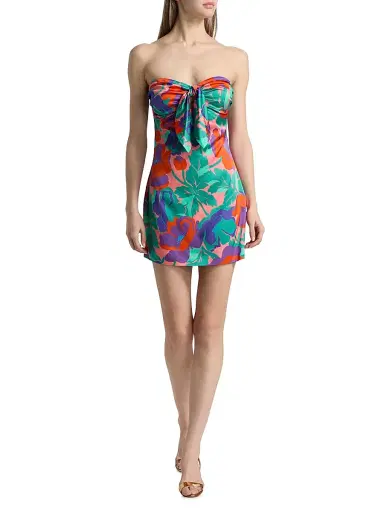 Ramy Brook Women's Orion Dahlia Strapless Minidress - Coral Floral - Size 14 | Thumbnail 2 Ramy Brook Women's Orion Dahlia Strapless Minidress - Coral Floral - Size 14 | Thumbnail 2