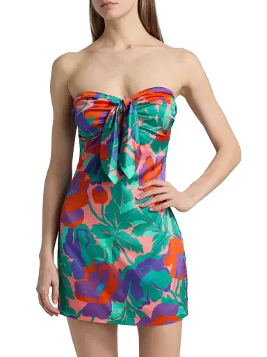 Ramy Brook Women's Orion Dahlia Strapless Minidress - Coral Floral - Size 14 | Thumbnail 3 Ramy Brook Women's Orion Dahlia Strapless Minidress - Coral Floral - Size 14 | Thumbnail 3