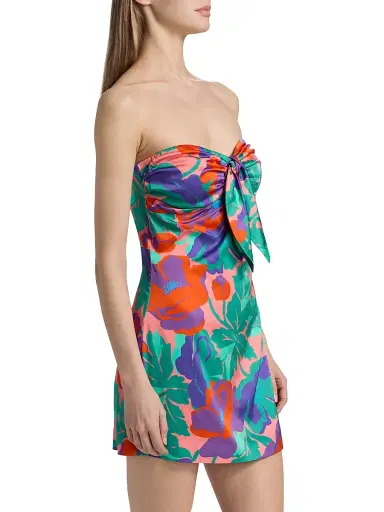 Ramy Brook Women's Orion Dahlia Strapless Minidress - Coral Floral - Size 14 | Thumbnail 4 Ramy Brook Women's Orion Dahlia Strapless Minidress - Coral Floral - Size 14 | Thumbnail 4