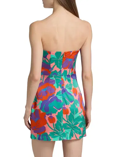 Ramy Brook Women's Orion Dahlia Strapless Minidress - Coral Floral - Size 14 | Thumbnail 5 Ramy Brook Women's Orion Dahlia Strapless Minidress - Coral Floral - Size 14 | Thumbnail 5