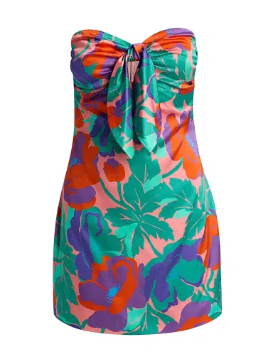Ramy Brook Women's Orion Dahlia Strapless Minidress - Coral Floral - Size 14 | Thumbnail 1 Ramy Brook Women's Orion Dahlia Strapless Minidress - Coral Floral - Size 14 | Thumbnail 1