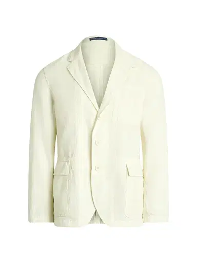 Polo Ralph Lauren Men's Tailored Slub Cotton-Linen Sportcoat - Deckwash White | Thumbnail 1 Polo Ralph Lauren Men's Tailored Slub Cotton-Linen Sportcoat - Deckwash White | Thumbnail 1