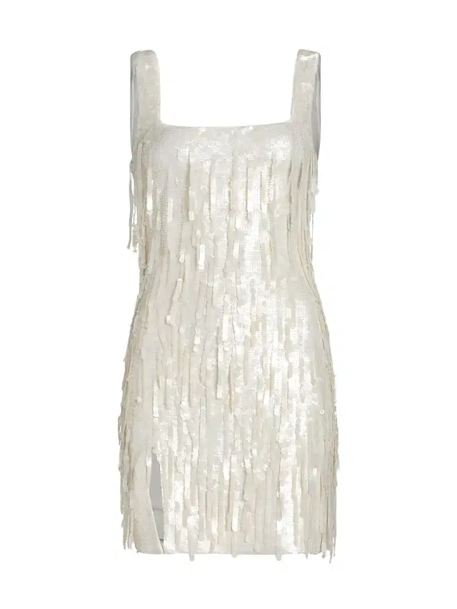 Women's Le Sable Sequined Fringe-Trimmed Minidress - Pearl